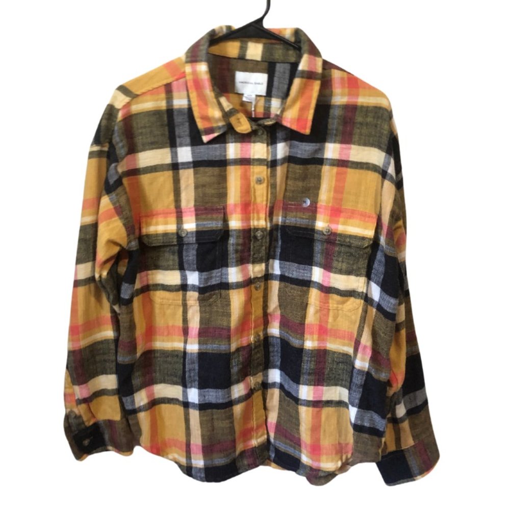 American Eagle Oversized Flannel Shirt - Medium - Unisex - Checkered Style